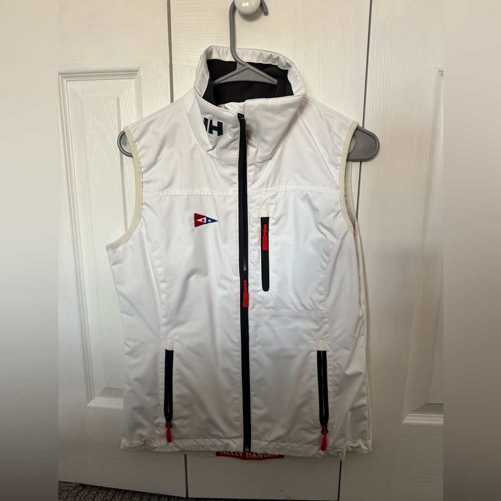 White Vest with Blue and Red Accents
